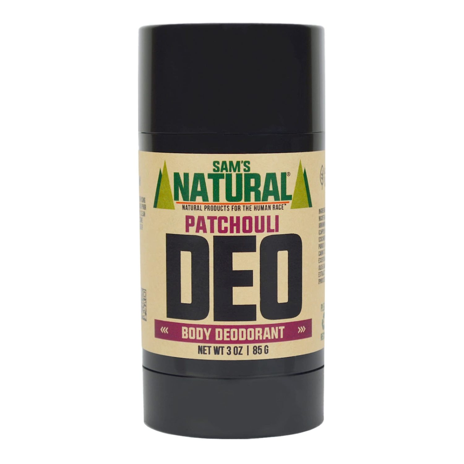 Sams Natural Deodorant - Patchouli - Holiday Gifts - Stocking Stuffers - Aluminum Free DEO - No phthalates, parabens, sulfates, or dyes - For Men, Women, Unisex - Vegan, Cruelty Free - 3 oz
