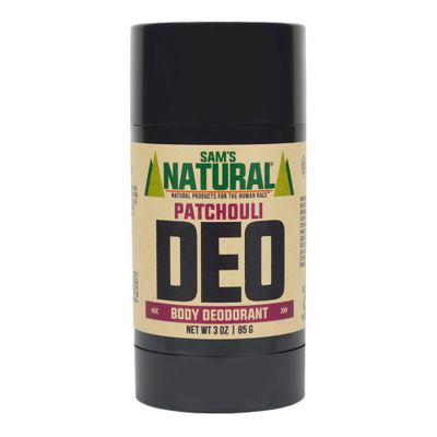 Sams Natural Deodorant - Patchouli - Holiday Gifts - Stocking Stuffers - Aluminum Free DEO - No phthalates, parabens, sulfates, or dyes - For Men, Women, Unisex - Vegan, Cruelty Free - 3 oz