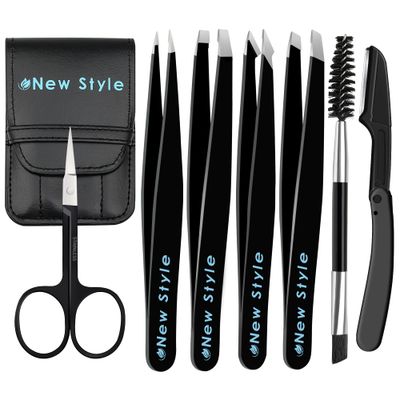 New Style Tweezers For Women And Men - Precision Eyebrow Stainless Steel Tweezer Set For Ingrown Hair, Chin, Splinter, Wig Combo Pack With Travel Case