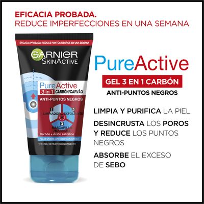 Pure Active Limpiador 3EN1 CARBN 150Ml