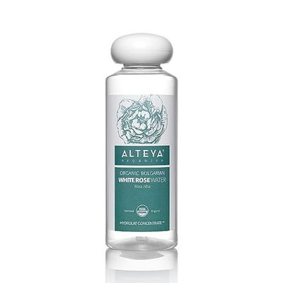 Alteya Organics White Rose Water USDA Certified Organic Facial Toner, 8.5 Fl Oz/250mL Pure Bulgarian Rosa Alba Flower Water,Award-Winning Moisturizer BPA-Free Bottle with Reducer