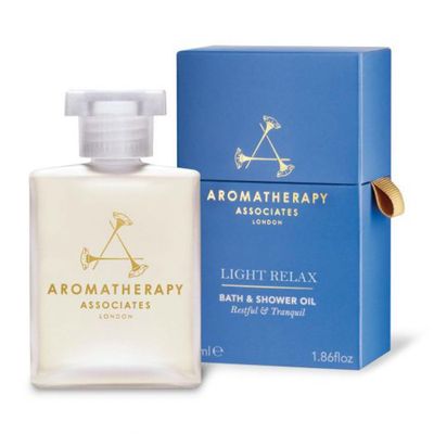 Aromatherapy Associates Light Relax Bath and Shower Oil, Natural Body Oil to Refresh Mind, Body and Spirit, Hydrating Body Oil Made with 3 Essential Oils (1.86 oz)