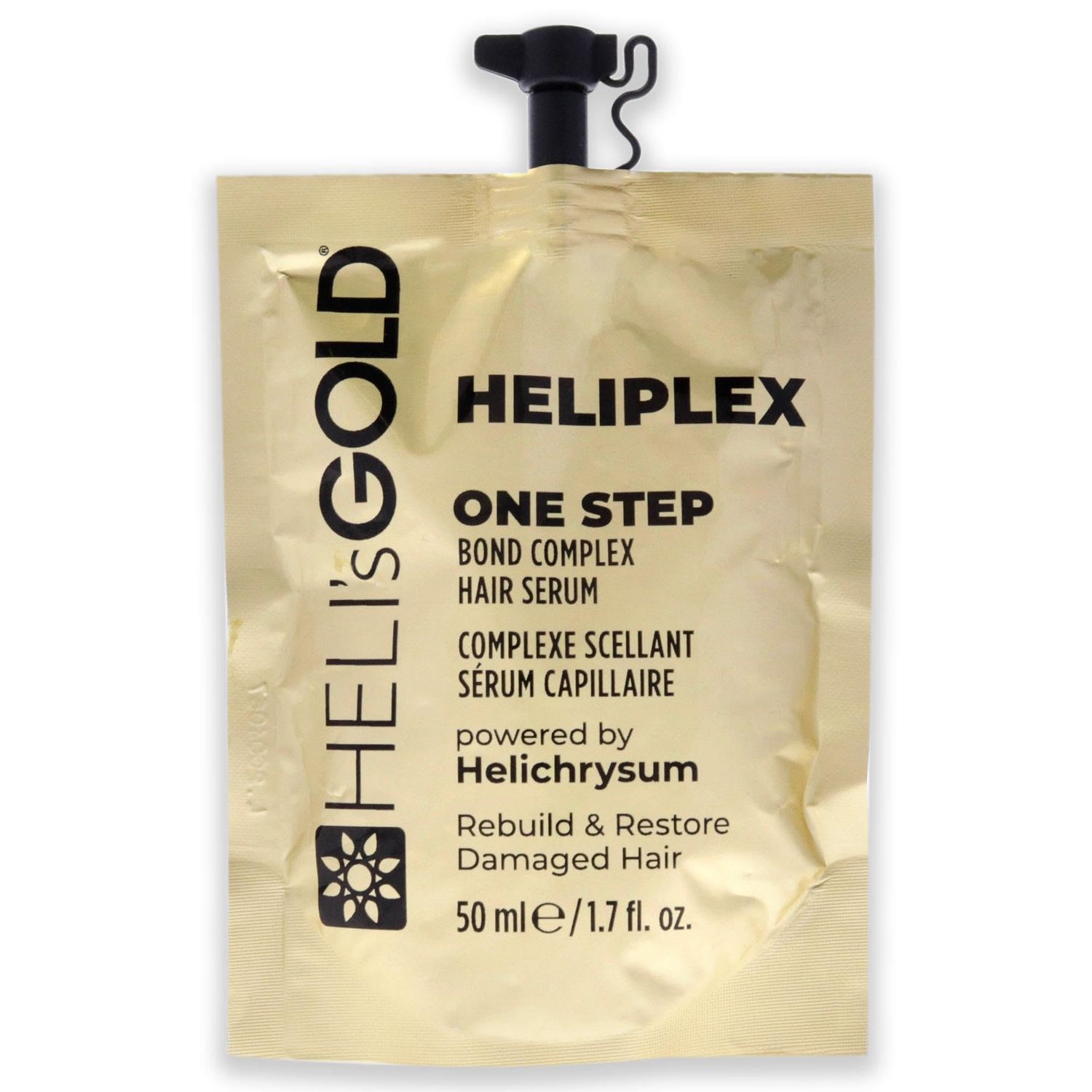 Heli&#39;s Gold Heliplex One Step Bond Complex - Rebuild And Restore Damaged Strands - Improves Hair Appearance And Feel - Maintains Natural Balance Of Scalp Moisture - Reduces Drying Time - 1.7 Oz