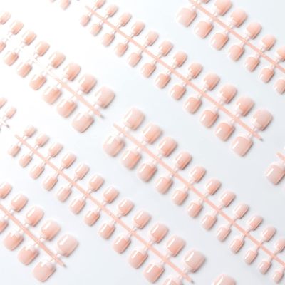 LIARTY 240 Pcs French Press On Nails Short, French Tip False Nails Manicure, 12 Size Acrylic Full Cover Artificial Fake Nails, Natural