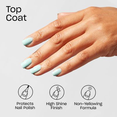 OPI Nail Lacquer Top Coat | Clear Nail Polish Top Coats | Chip Resistant, Fast Drying, High Shine, Protects Nails
