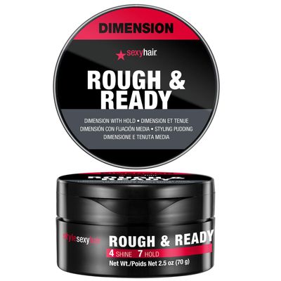 SexyHair Style Rough &amp; Ready Dimension with Hold Styling Putty, 2.5 Oz | Pliable Hold | Allows Easy Molding, Defining and Shaping