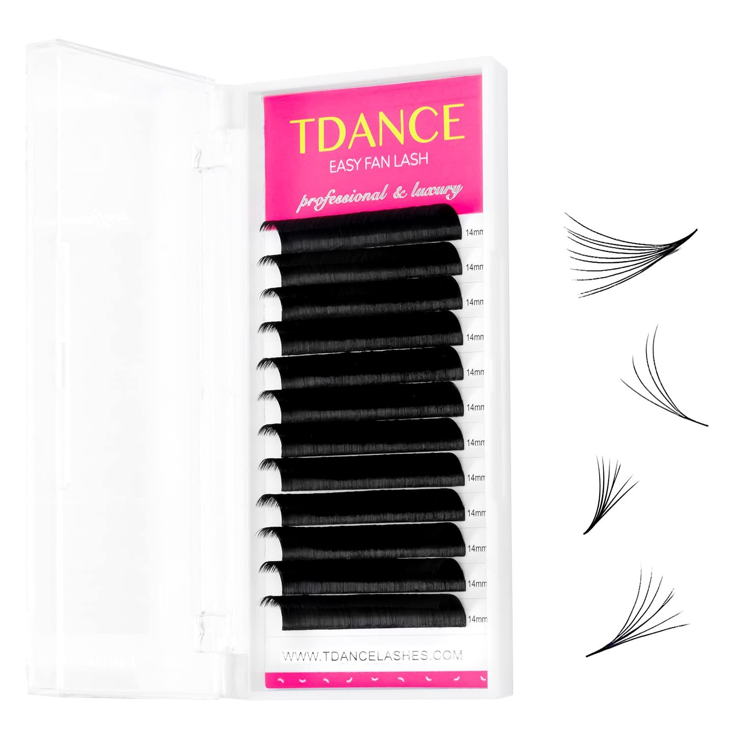 TDANCE Eyelash Extension Supplies Rapid Blooming Volume Eyelash Extensions Thickness 0.07 CC Curl 10mm Easy Fan Volume Lashes Self Fanning Individual Eyelashes Extension (CC-0.07,10mm)