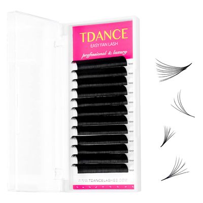 TDANCE Eyelash Extension Supplies Rapid Blooming Volume Eyelash Extensions Thickness 0.07 CC Curl 10mm Easy Fan Volume Lashes Self Fanning Individual Eyelashes Extension (CC-0.07,10mm)