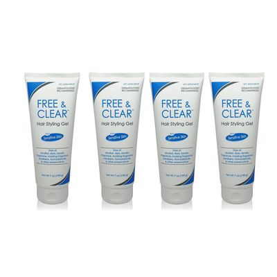 Free &amp; Clear Hair Styling Gel, (SG_B00MX700IK_US), 7 Ounce (Pack of 4)