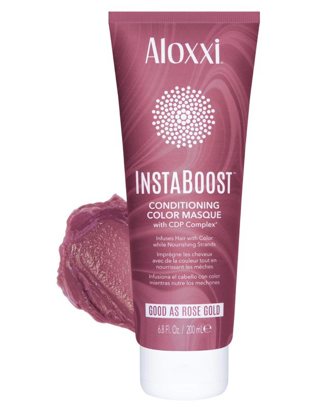 ALOXXI InstaBoost ROSE GOLD Color Depositing Conditioner Mask  Instant Temporary Hair Color Dye - Hair Color Masque for Deep Conditioning (Good As Rose Gold), 6.8 Fl Oz (Pack of 1)