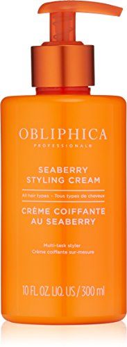 Obliphica Seaberry Styling Cream for Women - Anti-Frizz Control, Normal Hair Products, Damaged Repaired Hair - Hair Mask &amp; Treatment for Protecting Hair &amp; Scalp - 10 Fl Oz