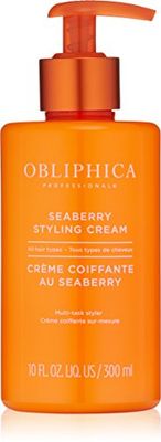 Obliphica Seaberry Styling Cream for Women - Anti-Frizz Control, Normal Hair Products, Damaged Repaired Hair - Hair Mask &amp; Treatment for Protecting Hair &amp; Scalp - 10 Fl Oz