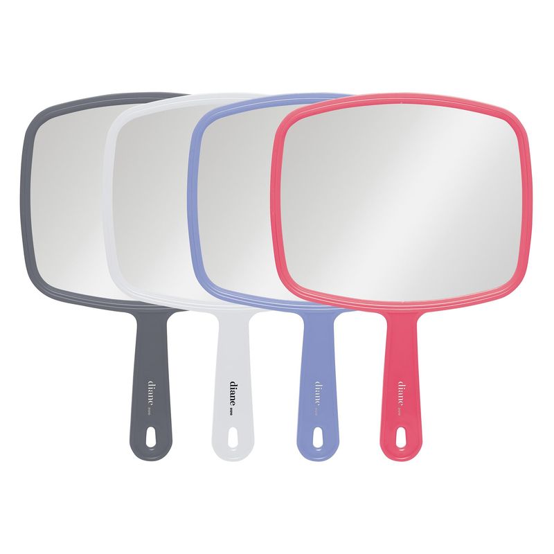 Diane Professional Quality Hand Mirror - Hand Held Mirror with Handle, Single Sided Vanity Makeup Mirror for Women, Men, Salon, Barber, Shaving, and Travel, Medium 7.5" x 10.75" in Assorted Colors