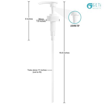 GETi Heavy Duty Liquid Dispenser Pump for Shampoo Conditioner, Soap, Pet Shampoo | Fits Gallon 128oz Jug, Bottles I 4cc Output per Squeeze- 2 Pack