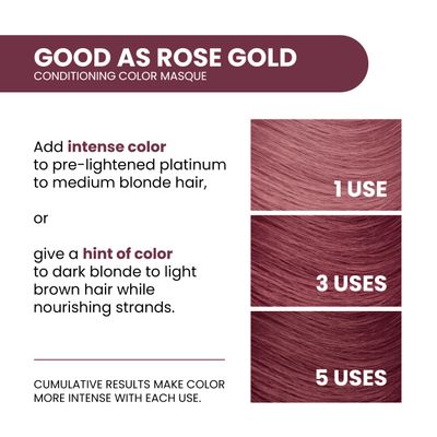 ALOXXI InstaBoost ROSE GOLD Color Depositing Conditioner Mask Instant Temporary Hair Color Dye - Hair Color Masque for Deep Conditioning (Good As Rose Gold), 6.8 Fl Oz (Pack of 1)