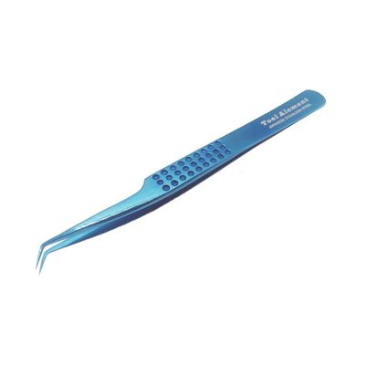 Tool Alement Japan Eyelash Tweezer,Stainless Steel Plasma Coating 12cm 45 Degree Angle Eyelash Extension Tweezers BL-JP12-4004