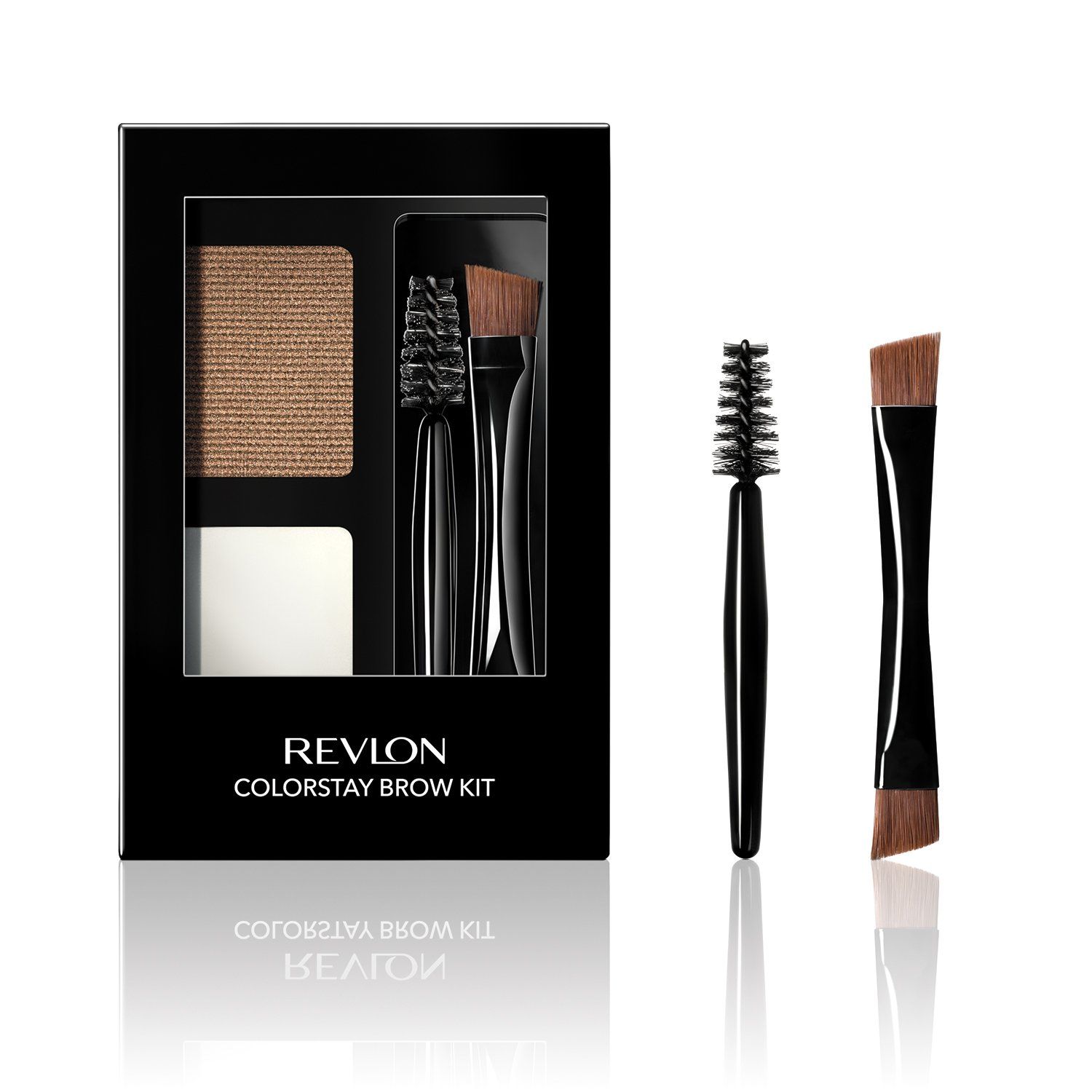 Revlon ColorStay Brow Kit, Includes Longwear Brow Powder, Clear Pomade, Dual-Ended Angled Tip Eyebrow Brush &amp; Spoolie Brush, Blonde (105), 0.08 oz