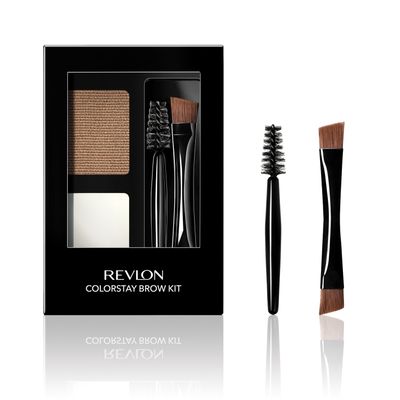 Revlon ColorStay Brow Kit, Includes Longwear Brow Powder, Clear Pomade, Dual-Ended Angled Tip Eyebrow Brush &amp; Spoolie Brush, Blonde (105), 0.08 oz