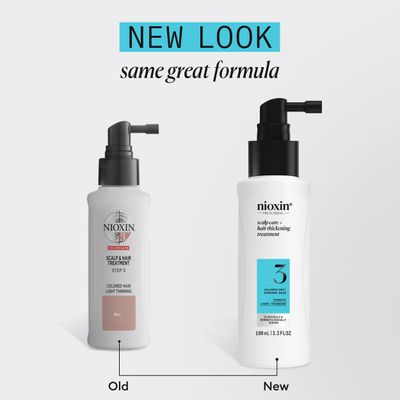 Nioxin System 3 Scalp + Hair Thickening Treatment- Serum for Damaged Hair with Light Thinning, 3.4 oz (Packaging May Vary)