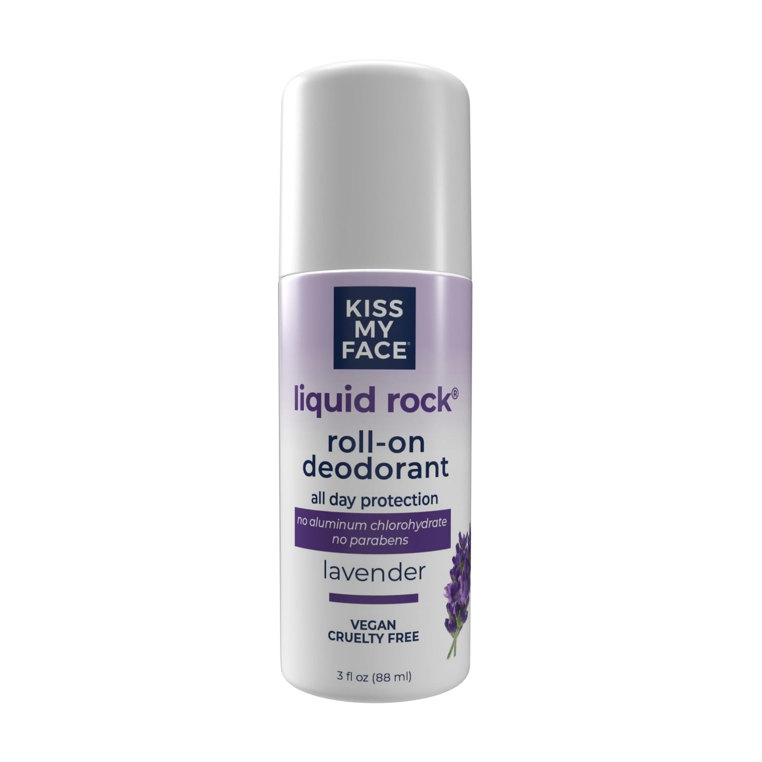 Kiss My Face Liquid Rock Deodorant Roll-On, Lavender, 3 Fl Oz (1900373)