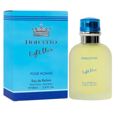 NovoGlow Dolcetto Light Blue Eau De Parfum for Men 3.4 Fl. Oz. 100ml Refreshing Combination of Woody Floral &amp; Aquatic Fragrance - Scent Lasts All Day A Gift for Any Occasion