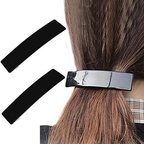 4&quot; Large Black Metal Ponytail Holder Wide Hair Barrettes French Side Hair Clips Sweet Hair Pins Hair Slide Stylish for Thick Hair Women Girl Hair Jewelry Accessories