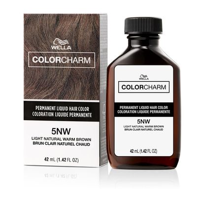 COLORCHARM Permanent Liquid Hair Color for Gray Coverage| 5NW Light Natural Warm Brown | 1.4 Fl Oz