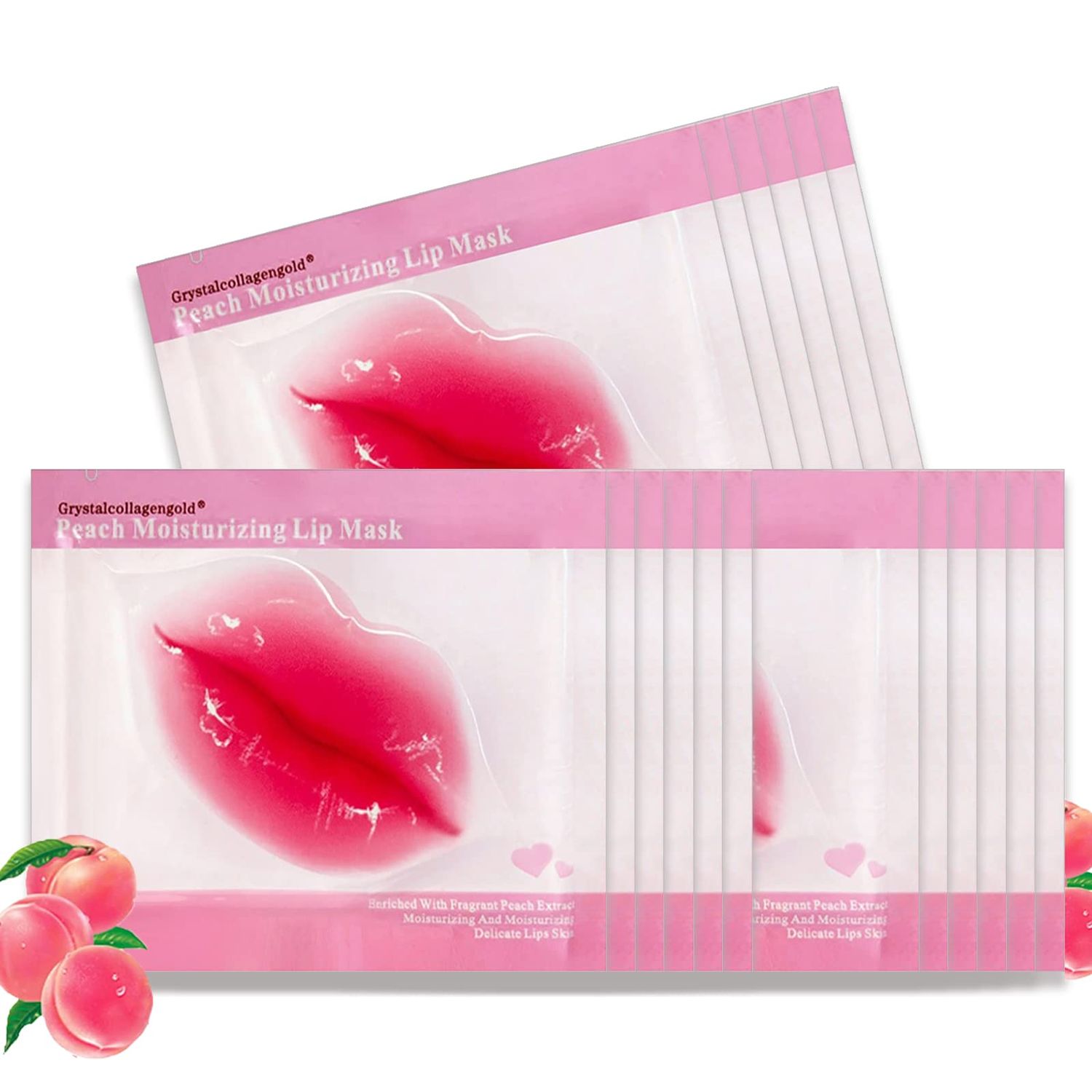 Permotary 30 PCS Collagen Lip Mask Crystal Lip Care Gel Pads for Moisturizing &amp; Reducing Chapped, Smoothing Lip Fine Lines-Lip Patches for Firms &amp; Hydrate and Plump Your Lips