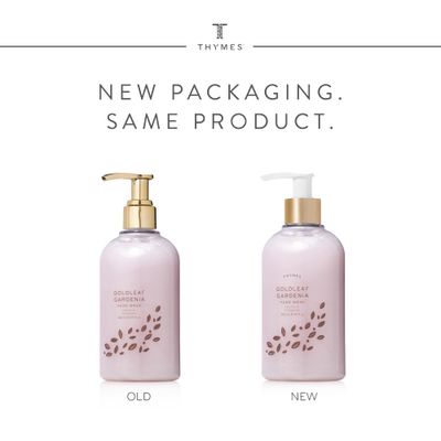 Thymes Moisturizing Hand Wash Soap with Pump - Luxury Hand Soap Gently Cleanses &amp; Moisturizes - Skin Care with Glycerin &amp; Aloe Vera - Delicate, Floral Fragrance (Goldleaf Gardenia, 8.25 oz)