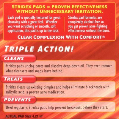 Stri-dex Pads Maximum Strength, 3 Pack of 55 Pads