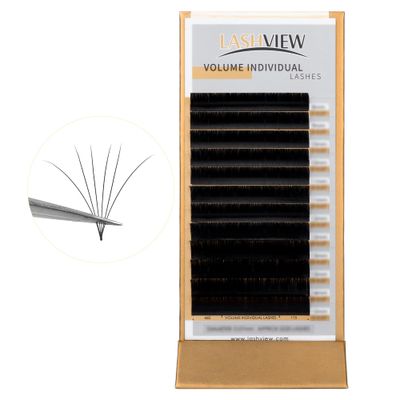 LASHVIEW Faux Eyelash Extensions Volume Fan for Professional Salon UseThickness 0.05mm Soft C Curl Length 8-15mm mixed Semi-Permanent Individual Silk Lashes