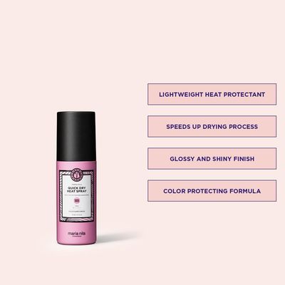 Maria Nila Quick Dry Heat Spray, 11.7 Fl Oz, Protects Hair from Heat &amp; Minimizes Drying Time, 100% Vegan &amp; Sulfate/Paraben free