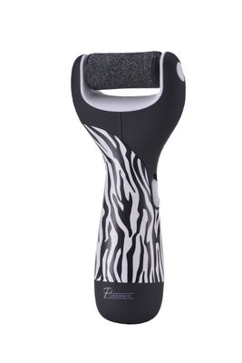 Pursonic Zebra Electric Callus Remover for Feet - Battery-Operated Electric Foot Scrubber - Dead Skin Remover with 2 Pumice Stone Electric Heads - Pedicure Foot Spa Products (0.7 Lb)
