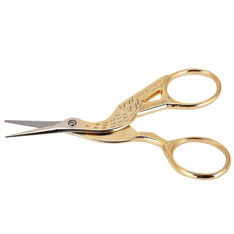 Sturdy and Durable Scissor, Manicure Shear Tools Rustproof Nail Art Scissor, Gold for Paper Cutting Sewing Home