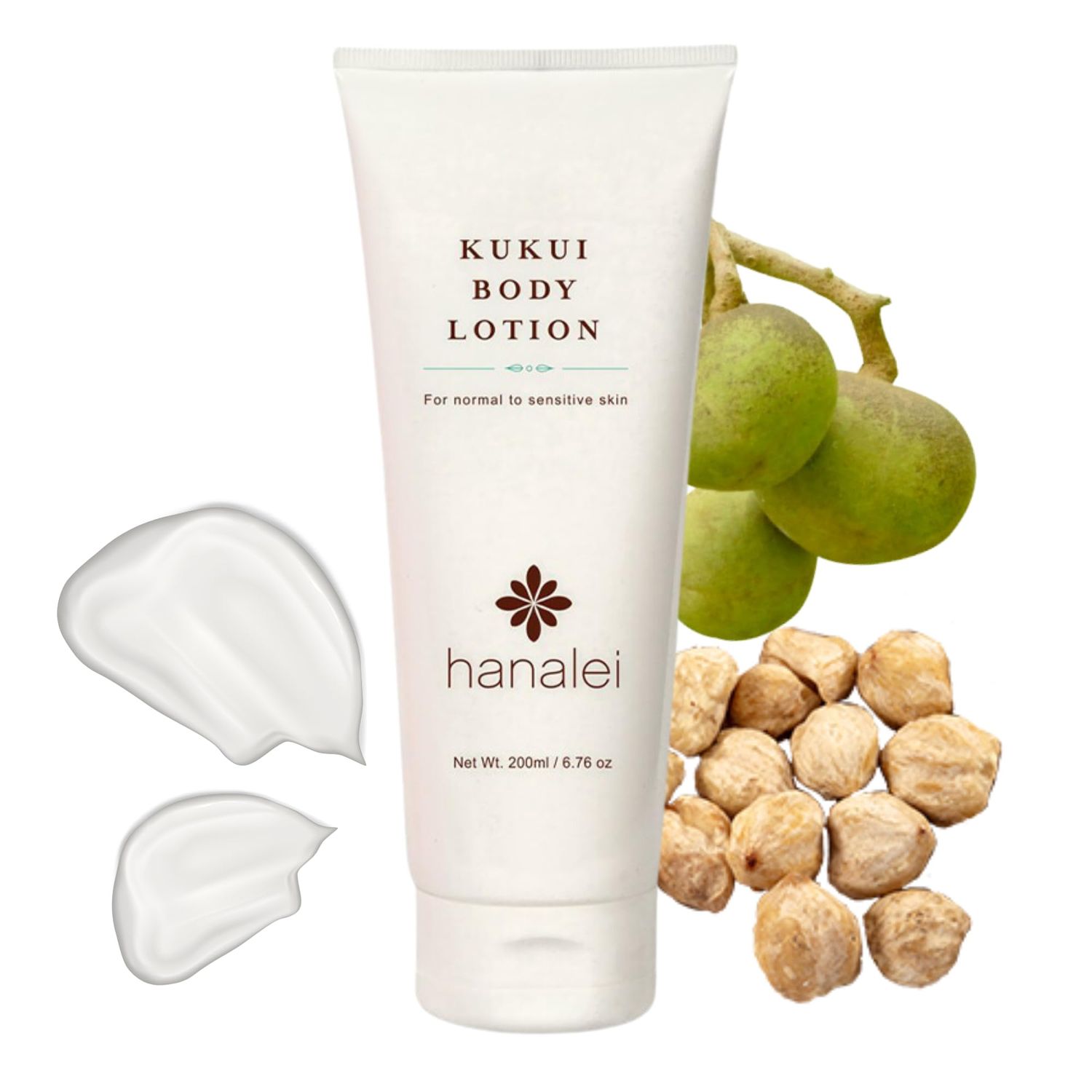 Hanalei Cruelty-Free and Paraben-Free Kukui Body Lotion - Dye-Free Moisturizer with Kukui Nut Oil, Shea Butter, and Jojoba Oil - for Nourished Hydrated Skin - Made in USA - Full Size (200 ml)