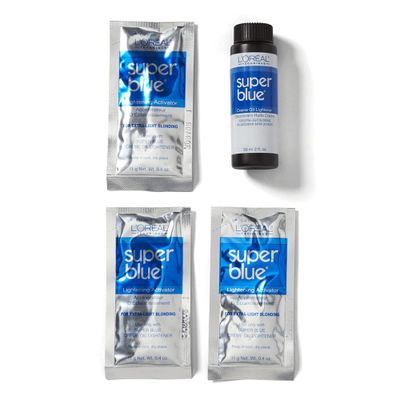 L'Oral Technique Super Blue Lightener Kit - Hair Bleach, Removes Natural or Artificial Pigments, Easy and Smooth Application
