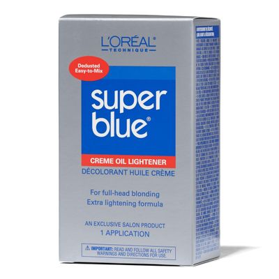 L&#39;Oral Technique Super Blue Lightener Kit - Hair Bleach, Removes Natural or Artificial Pigments, Easy and Smooth Application