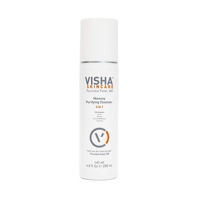 Visha Skincare Mommy 4 in 1 Multitasking Purifying Cleanser, Pregnancy and Nursing Safe Face Cleanser, Minimizes Pores, Reduce Facial Redness and Exfoliates, Great for Dry and Sensitive Skin 6.8oz