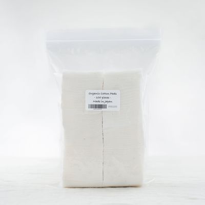 Japanese Organic Cotton Pads 100 Pieces 100% Organic Unbleached [Made in Japan] (4 Packs)