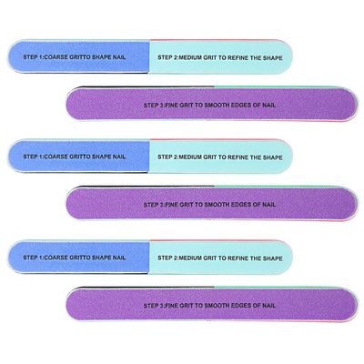 Mudder Multi Side Nail File and Buffers Nail Sanding Block Professional Filer Board and Shiners Cosmetic Manicure Suit for Home Salon, 7 Ways (6Pack)