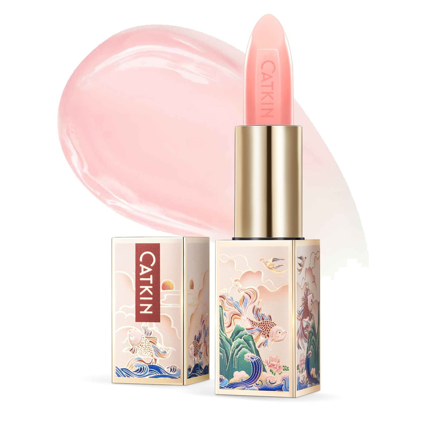 CATKIN Tinted Lip Balm Color Changing Lipstick Ultra Hydrating 100% Natural Lip Moistrurizer with Vitamin E Nourishing For Cracked &amp; Dry Lips 0.12 oz Pink