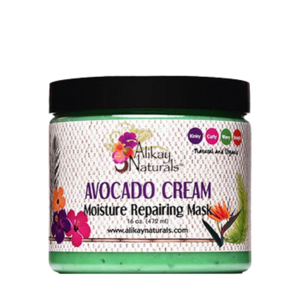 Alikay Naturals Avocado Cream Moisture Repairing Hair Mask having natural Peppermint, Avocado Oils 16 Ounce