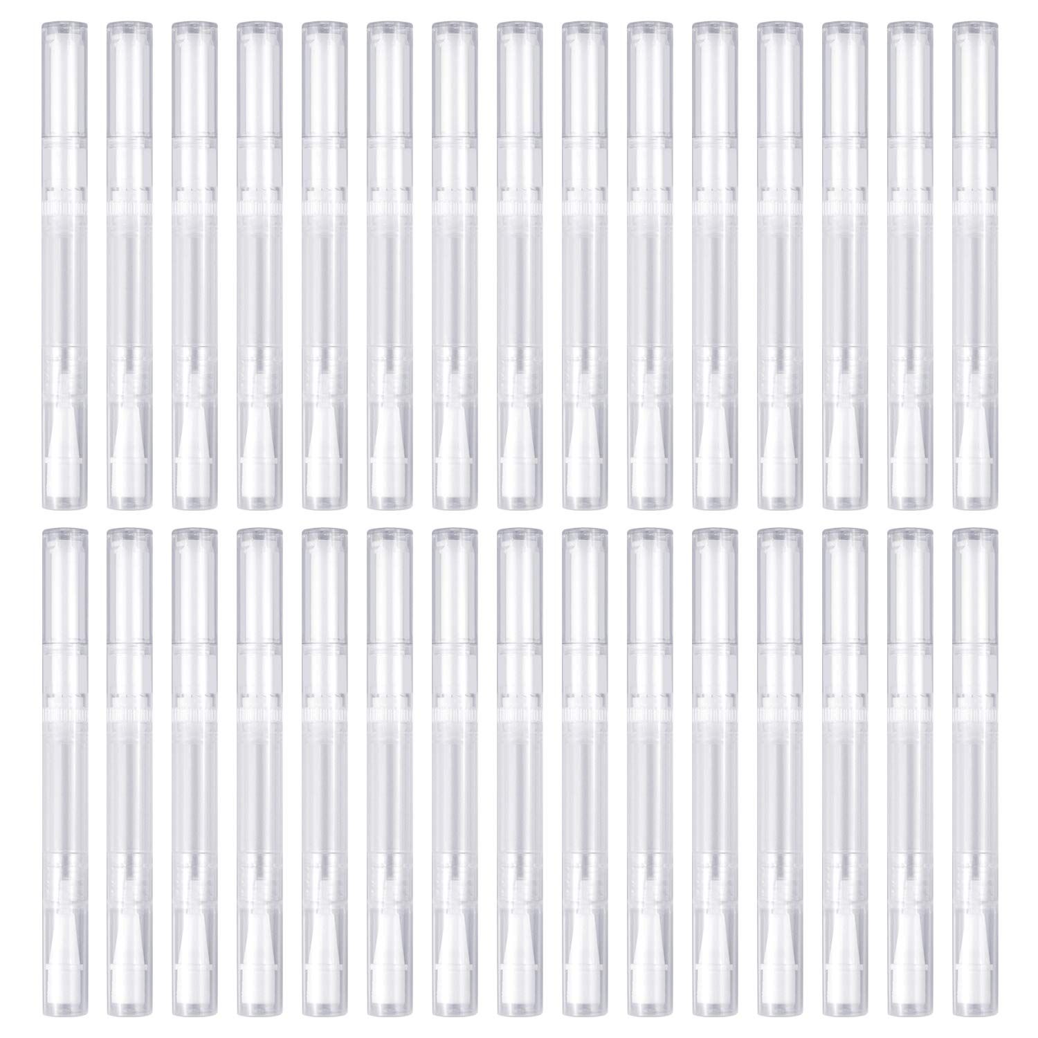 Awpeye 30Pack 3ML Transparent Twist Pens, Empty Nail Oil Pen Brush Cosmetic Lip Gloss Container Applicators