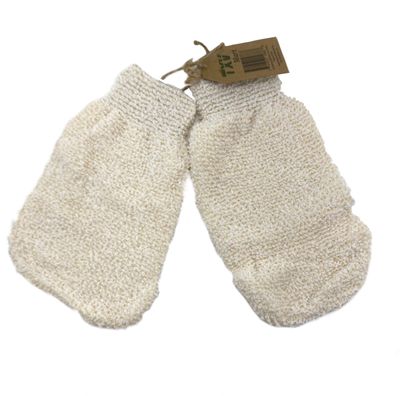TXV Mart Natural Exfoliating Sisal Body Bath Gloves Sponge Scrubber Deeply Clean Remove Dead Skin, Bathroom, Shower, Spa - 1 Pair