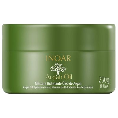 Inoar Argan Oil Hair Mask - Deep Conditioning, Moisturizing, Frizz Control for Curly Hair, Vegan, 8.05 Ounces/240 Milliliters
