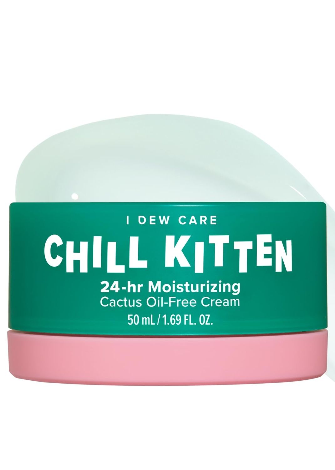 I DEW CARE Korean Heartleaf Face Cream - Chill Kitten | Moisturizer with Moringa Seed, Prickly Pear, 24 Hour Moisturizer, Aloe Vera Gel, Cactus Oil-Free, Glass Skin Look, 1.69 Fl Oz