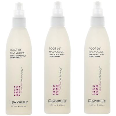 GIOVANNI Root 66 Max Volume Directional Root Lifting Spray - Fine Hair Volumizer, Lifts and Adds Height, Color Safe, Paraben-Free - 8.5 oz (3 Pack)
