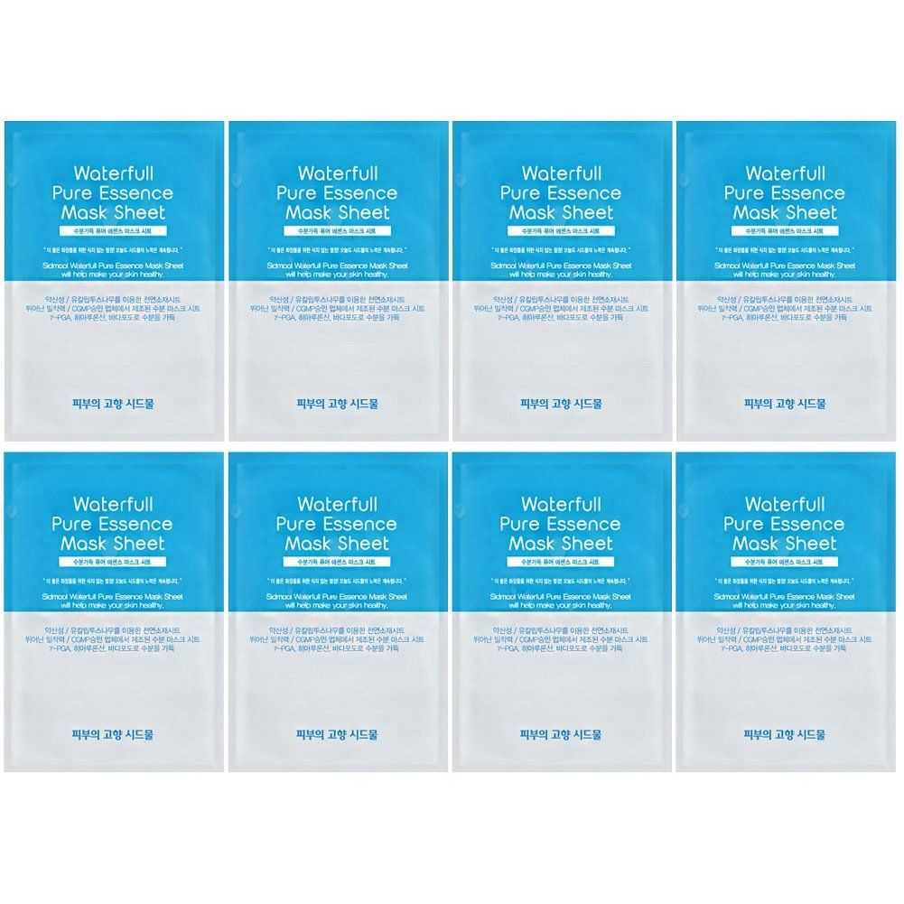 Sidmool Waterfull Pure Essence Mask Sheet 0.8 oz X 8 Moisture Facial Pack