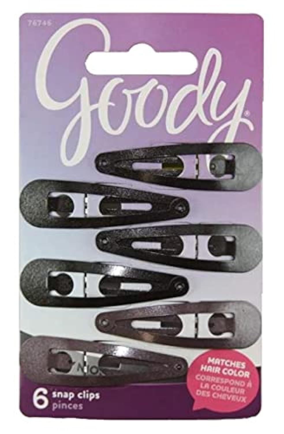 Goody Women&#39;s Colour Collection Contour Clips, Black, 6 Count