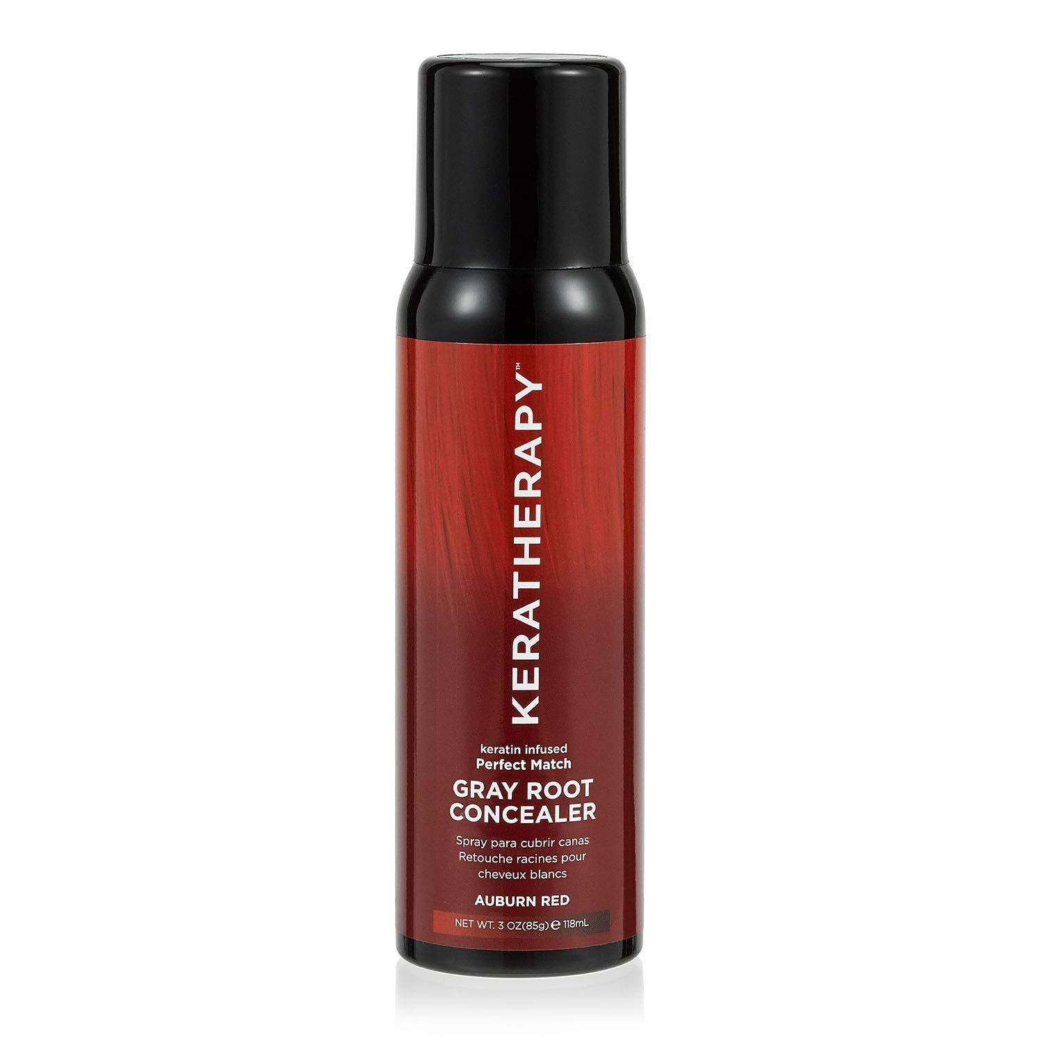 Keratherapy Keratin Infused Perfect Match Gray Root Concealer Spray, Auburn Red, 3 oz, 118 ml - Root Cover Up Spray to Hide Gray Roots - Keratin Therapy Hair Darkening &amp; Temporary Scalp Concealer